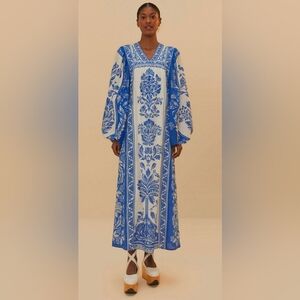 Farm Rio Delicate Tapestry Maxi Dress